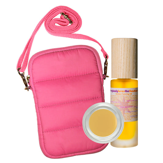 Living Libations Everybody Loves the Sunshine Golden Tanning Oil Zinc Beach Balm Sun Care Kit