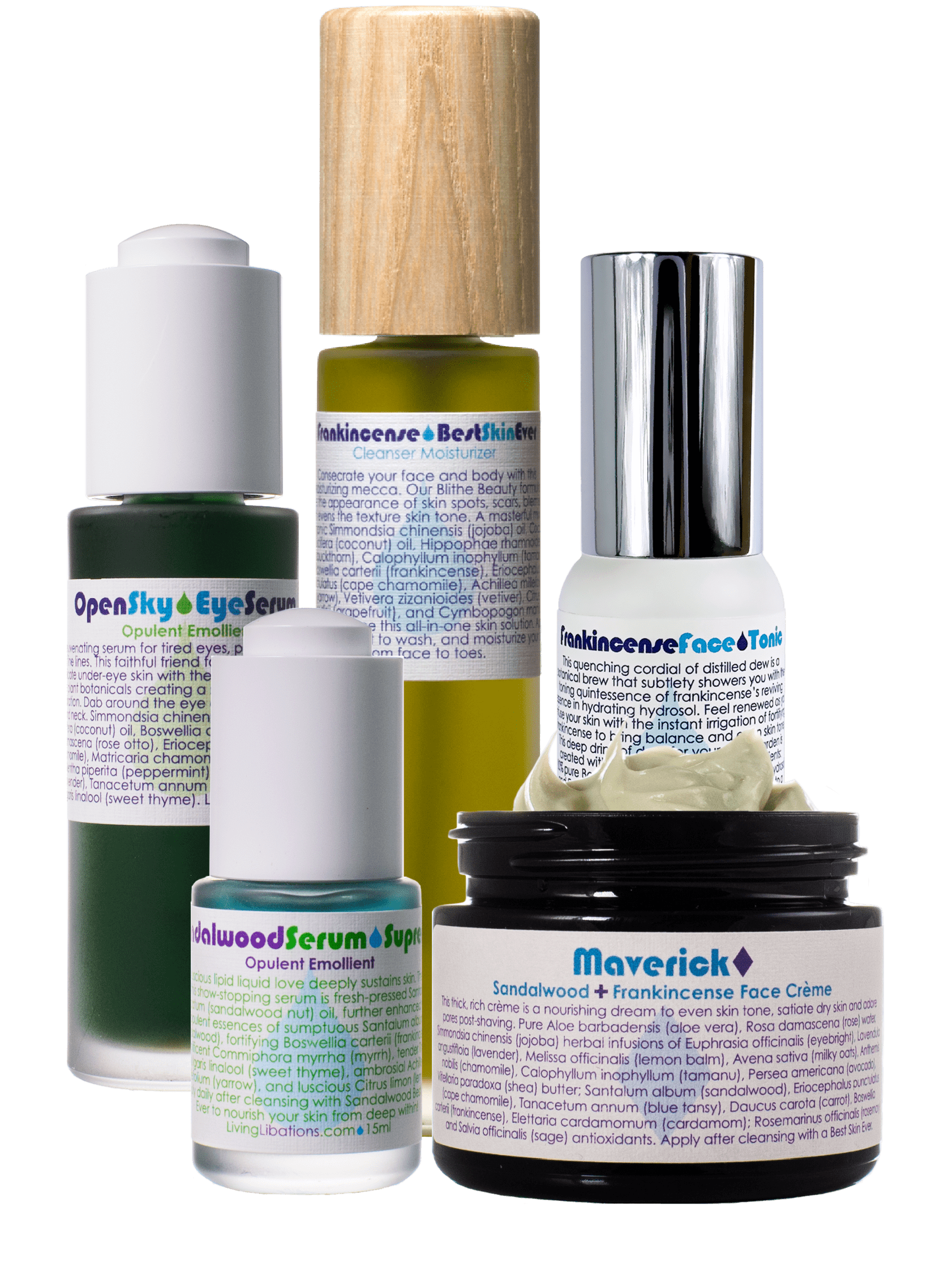 These all-in-one botanical blends cleanse, moisturize, and nourish the skin