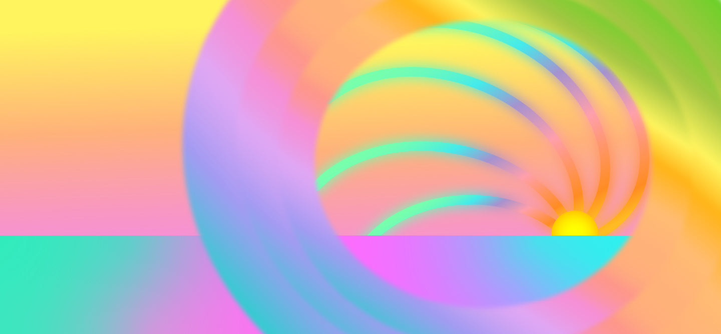 digital watercolor painting of sunshine and terahertz waveform frequencies